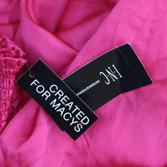 NWT Inc International Concepts Women's Smocked-Cuff Maxi Dress 4 Electric Pink - Picture 5 of 6